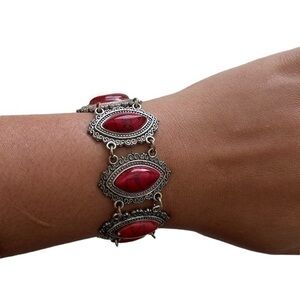 Red Faux Stone Bracelet